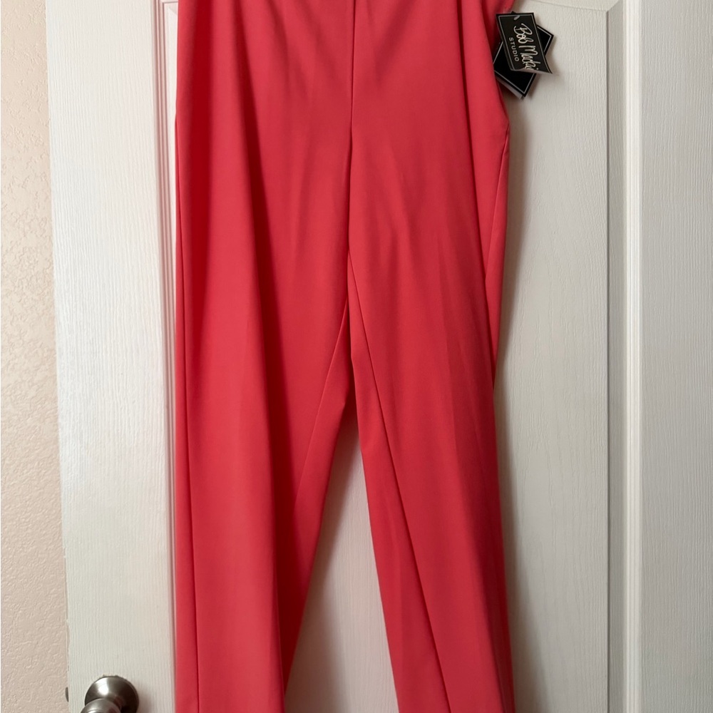 Bob Mackie Studio Bold Coral Straight Leg Pants